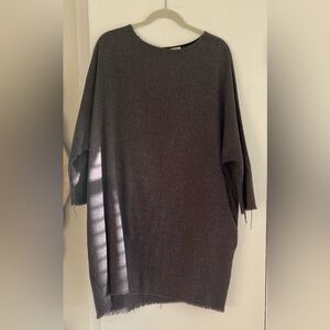 Black Crane Cozy Gray Sack Dress